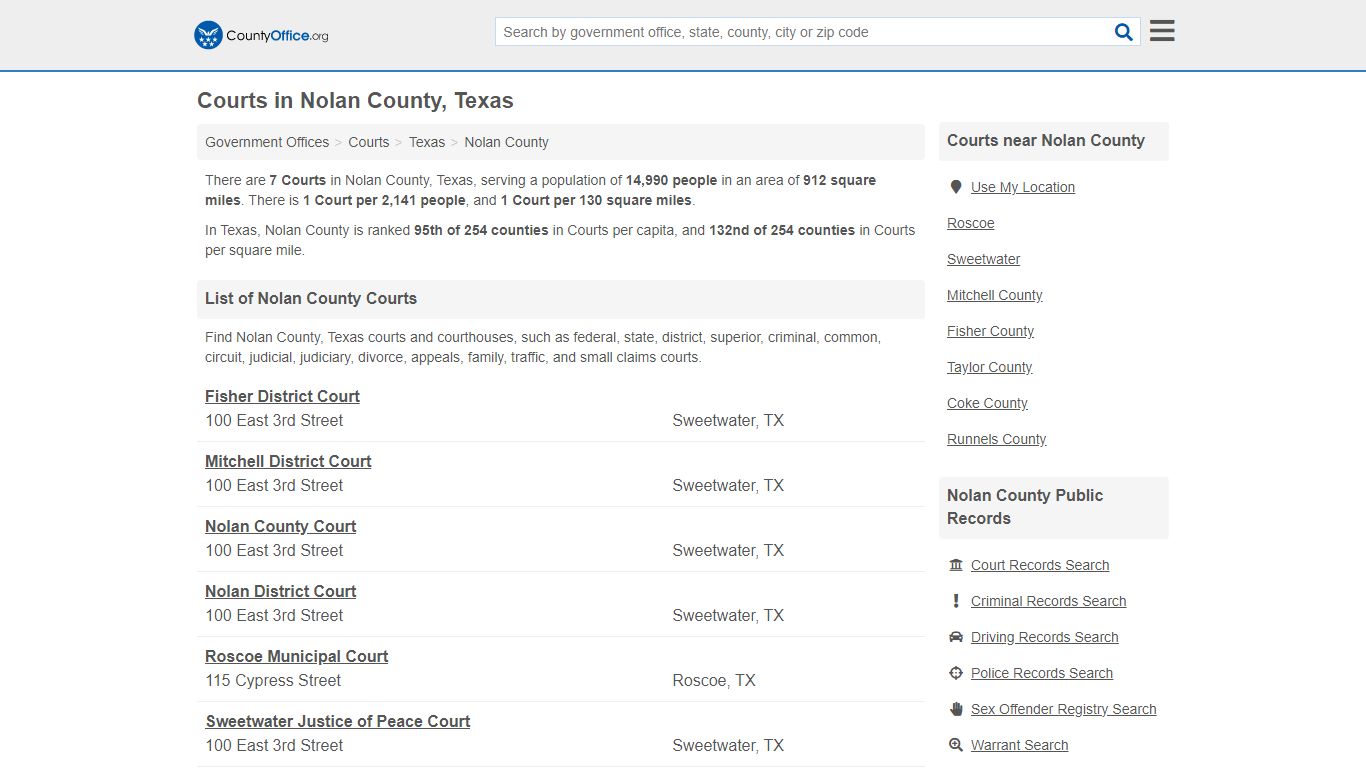 Courts - Nolan County, TX (Court Records & Calendars)